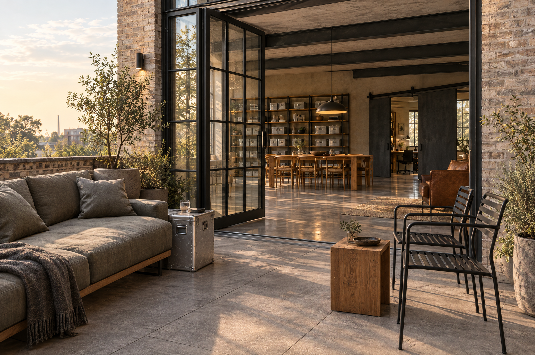 Terrasse mit Alubox-Campingbox