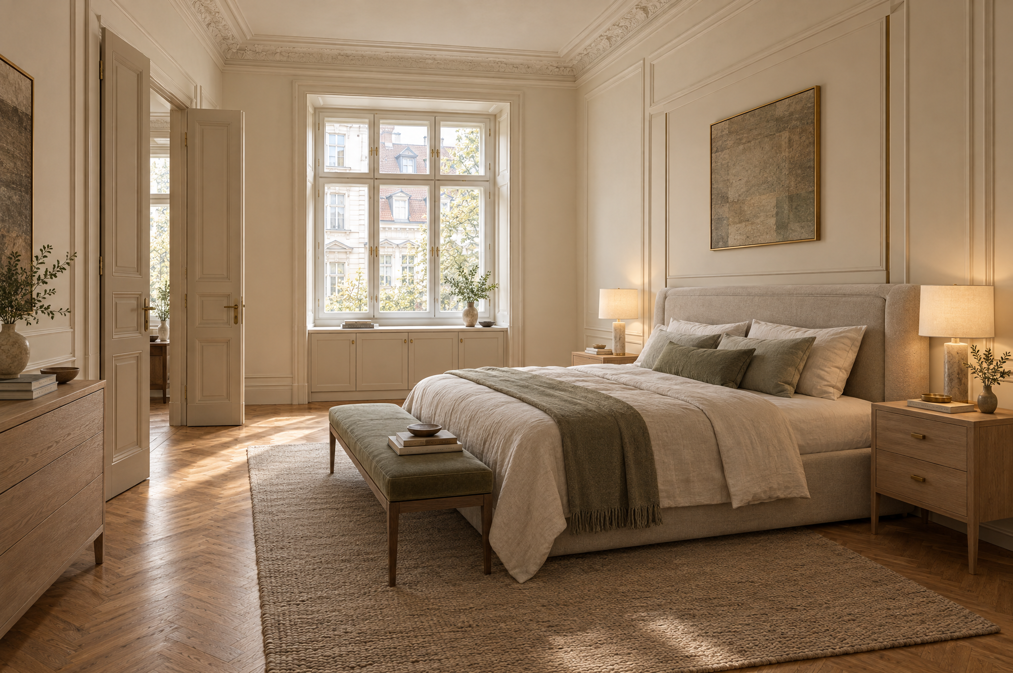 Schlafzimmer im Altbau